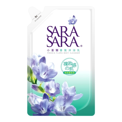 【SARA SARA 莎啦莎啦】小蒼蘭香氛沐浴乳補充包800gx12