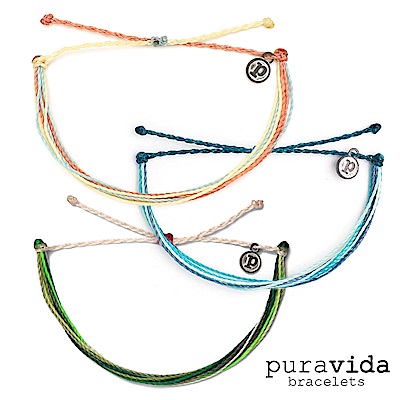[時時樂限定]Pura Vida 美國手工 基本款幸運臘線可調式防水手繩(多款可選)