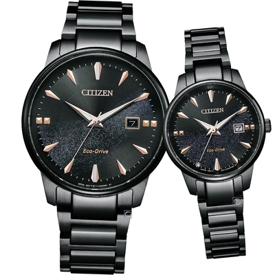 CITIZEN 星辰 璀璨星空光動能對錶(BM7595-89E+EW2595-81E)