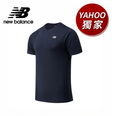 [New Balance]運動短袖上衣_男性_深藍色_MT11207ECR