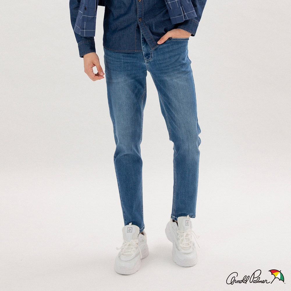 Arnold Palmer -男裝-基本寬鬆休閒牛仔褲(藍色)