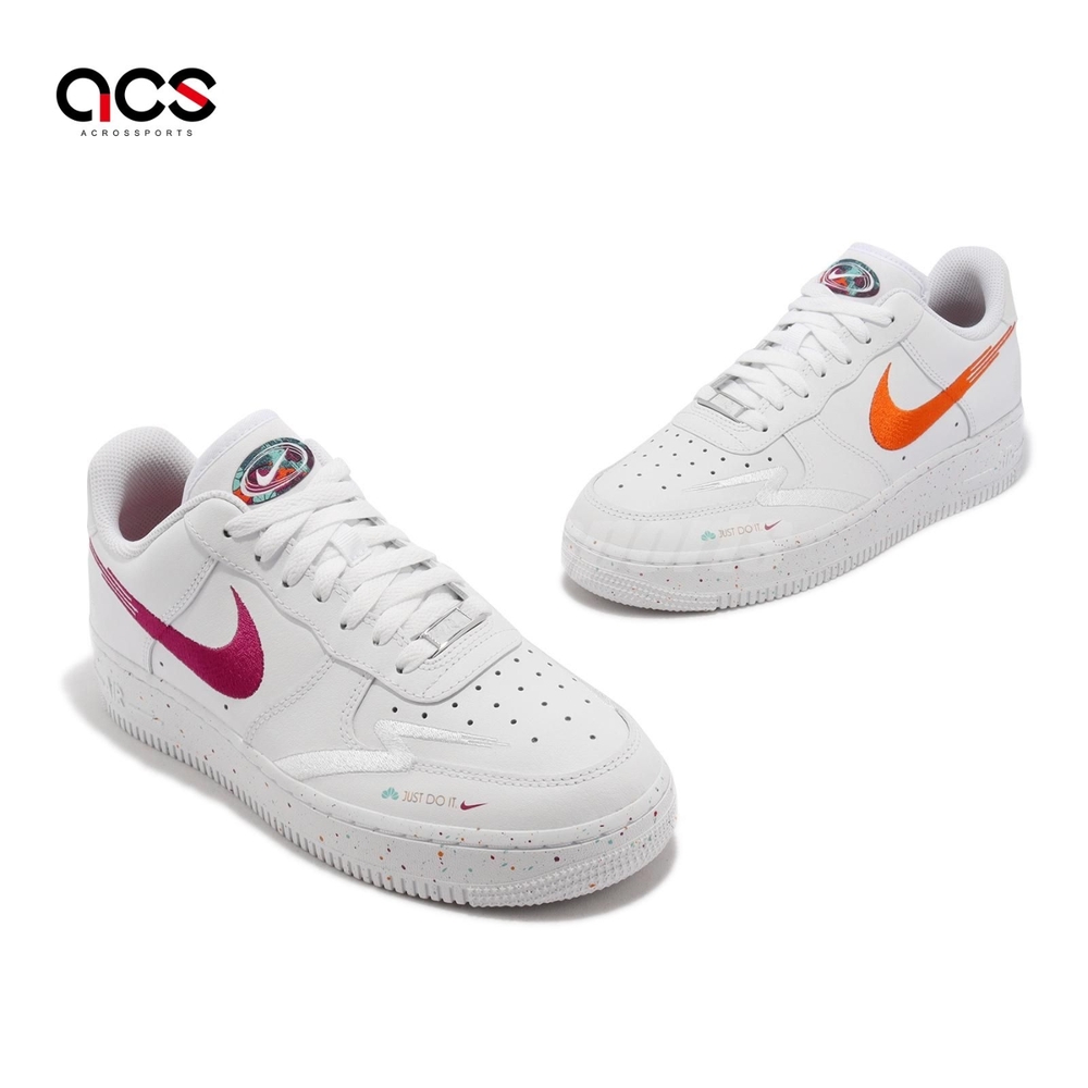 Nike Wmns Air Force 1 07 LX 女鞋白桃紅橘黃綠AF1 潑墨FD4622-131