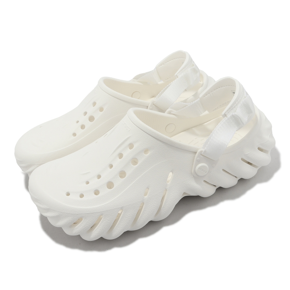 Crocs 洞洞鞋 Echo Clog 白 輕量 防水 男鞋 女鞋 波波克駱格 卡駱馳 207937100