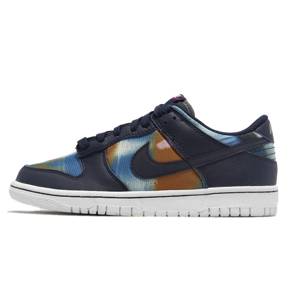 Nike 休閒鞋Dunk Low SE GS GRAFFITI 深藍彩色塗鴉風女鞋大童DM1051