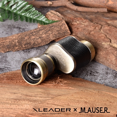 Leader X MAUSER 8x24德國軍工迷你便攜式單筒望遠鏡 黃銅 附手提收納皮包