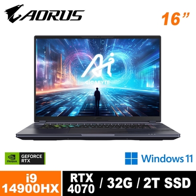 技嘉 AORUS 16X ASG 16吋電競筆電 (i9-14900HX/RTX4070/