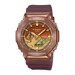 CASIO卡西歐 G-SHOCK 沙漠越野 奢華冒險 高貴銅棕 金屬錶殼 八角形錶殼 GM-2100CL-5A_44.4mm