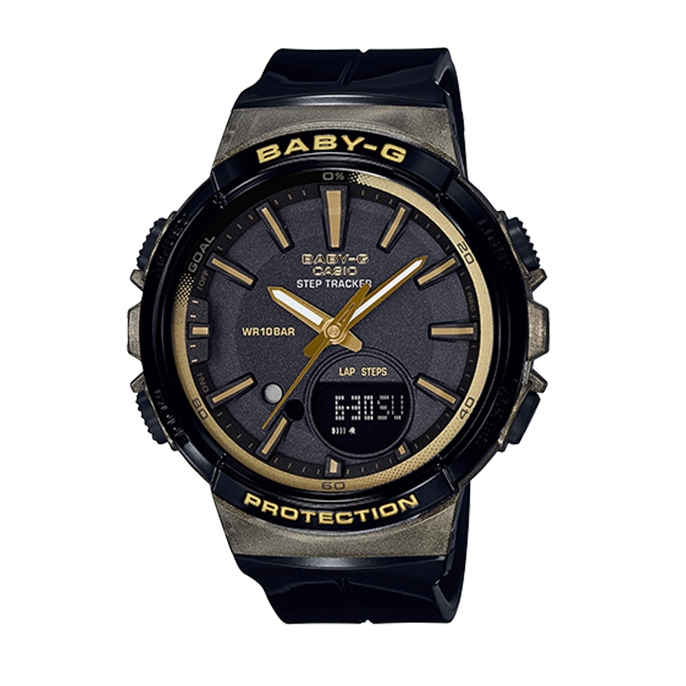 CASIO 卡西歐 BABY-G Step Tracker計步功能 BGS-100GS-1A 黑金色