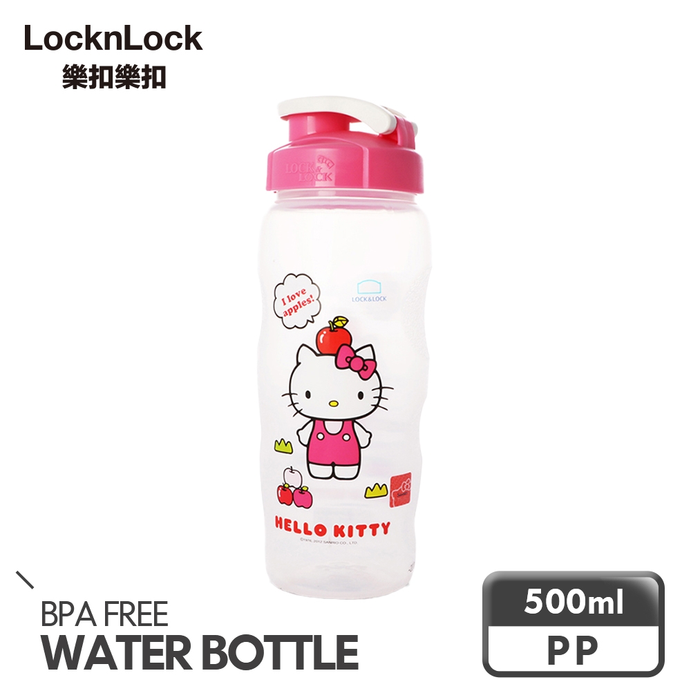 樂扣樂扣 HELLO KITTY 隨行PP水壺/500ML(戀愛蘋果)