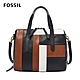 FOSSIL Sydney 輕量真皮特色波士頓包-黑咖白拚色 SHB2700994 product thumbnail 1