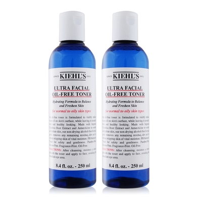 (即期品)KIEHL S 契爾氏 冰河保濕無油清爽化妝水250mlX2-國際航空版-期效202503