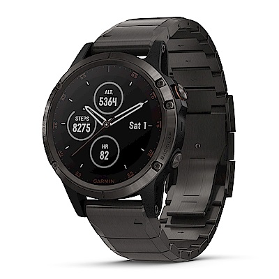 GARMIN fenix 5 Plus 行動支付音樂GPS複合式心率腕錶 石墨灰-鈦