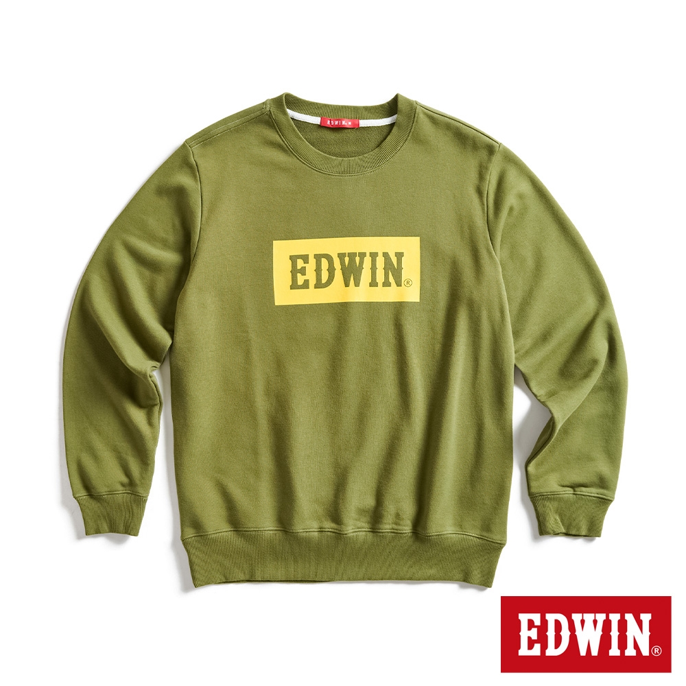 EDWIN BOX LOGO衛衣-男-橄欖綠