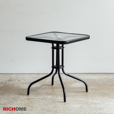 RICHOME 庭園玻璃小方桌W60xD60xH70CM