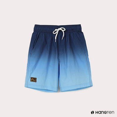 Hang Ten-男童-RELAXED FIT鬆緊腰頭漸層設計短褲-藍