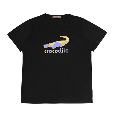 Crocodile Junior小鱷魚童裝- 經典鱷魚拚色印圖T恤 ( C65421-09 小碼款)