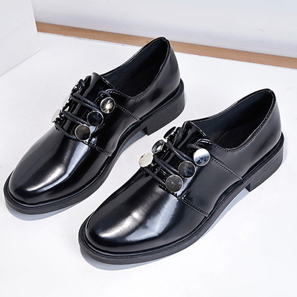 韓國KW美鞋館 時尚潮流歐美英倫皮鞋-黑色