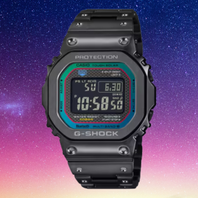 CASIO 卡西歐G-SHOCK GMW-B5000BPC-1 華麗彩虹絢麗色彩經典黑時尚腕錶 43.2mm