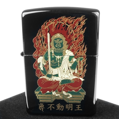 zippo 日系~本金蒔繪-不動明王-傳統工藝加工打火機