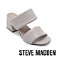 STEVE MADDEN-AFFIRM 皮質雙寬帶粗跟涼拖鞋-米白色 product thumbnail 1