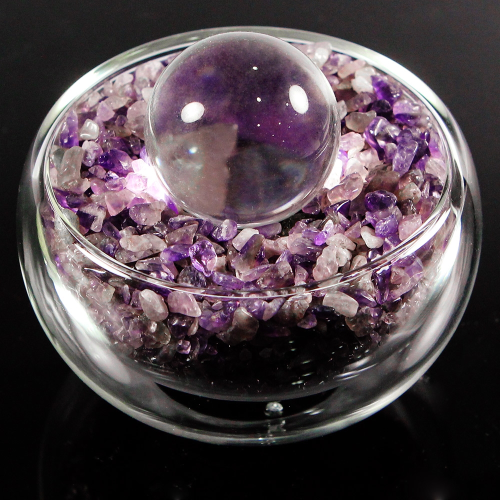 A1寶石  頂級紫水晶/白水晶聚寶盆-招財轉運居家風水必備