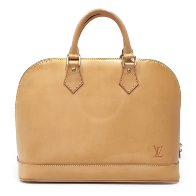 【Louis Vuitton 路易威登 】M85394 經典ALMA系列素面變色皮革手提包(絕版展示品)