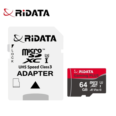 RIDATA錸德 Gaming card Micro SDXC UHS-I(U3)_V30_A1 64GB 記憶卡