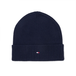 TOMMY 熱銷刺繡Logo純棉毛帽-深藍色