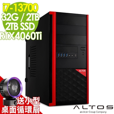 Acer Altos 安圖斯 P150F8 (i7-13700/32G/2TB+2TB SSD/RTX4060Ti-8G/700W/W11P)