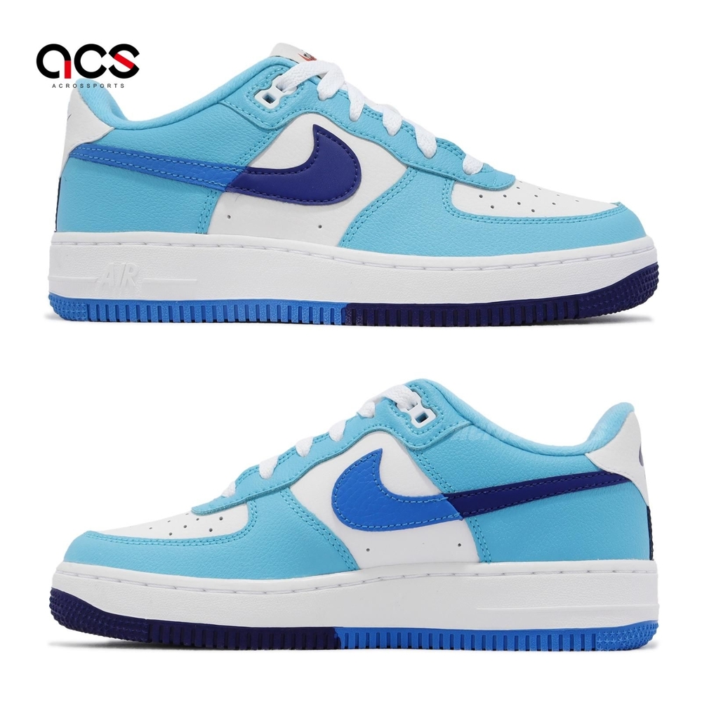 Nike 休閒鞋Air Force 1 LV8 2 GS 女鞋大童鞋白藍皮革AF1 經典DZ2660