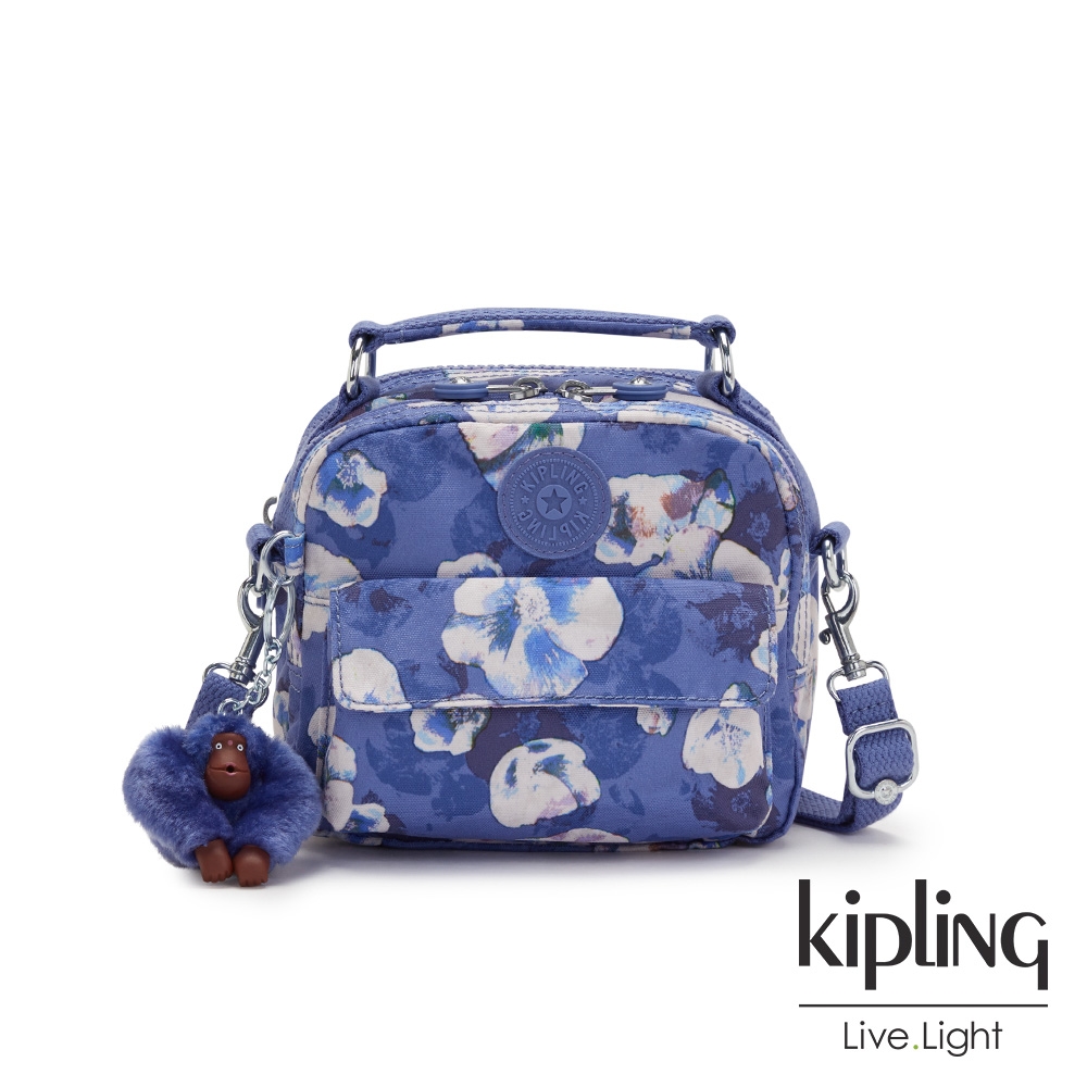 Kipling 氣質渲染印花拉鍊兩用側背後背包-PUCK