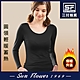 保暖衣Sun Flower三花 急暖輕著女圓領衫.發熱衣_黑 product thumbnail 1