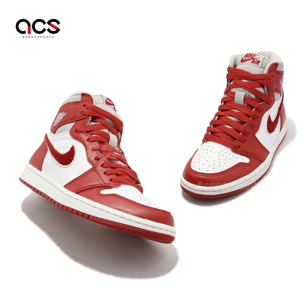 Nike 休閒鞋Air Jordan 1 Retro HI OG 女鞋紅白高筒Varsity Red DJ4891