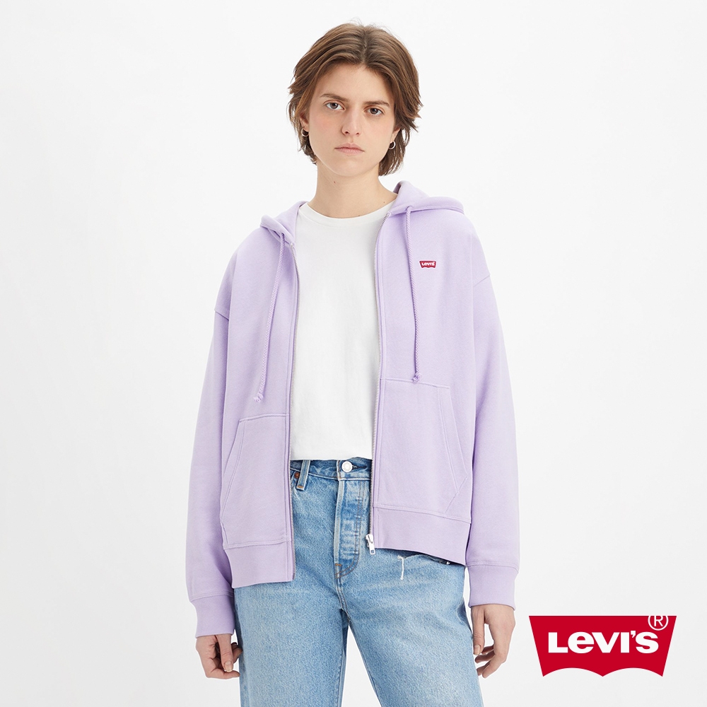 Levis 女款 寬鬆版連帽外套 / 刺繡Logo 香芋紫