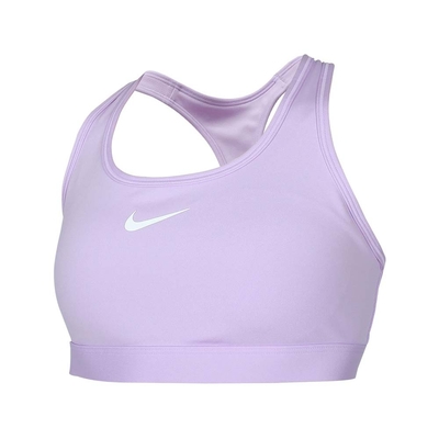 NIKE 女中度支撐運動內衣-DRI FIT 韻律 瑜珈 運動背心 BRA DX6822-511 馬卡龍紫白