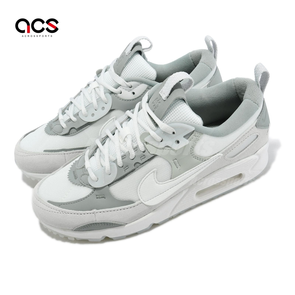 Nike 休閒鞋Wmns Air Max 90 Futura 女鞋灰白Mint 復古氣墊解構DM9922