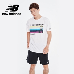 【New Balance】NB DRY科技棉感印花短袖上衣_男性_白