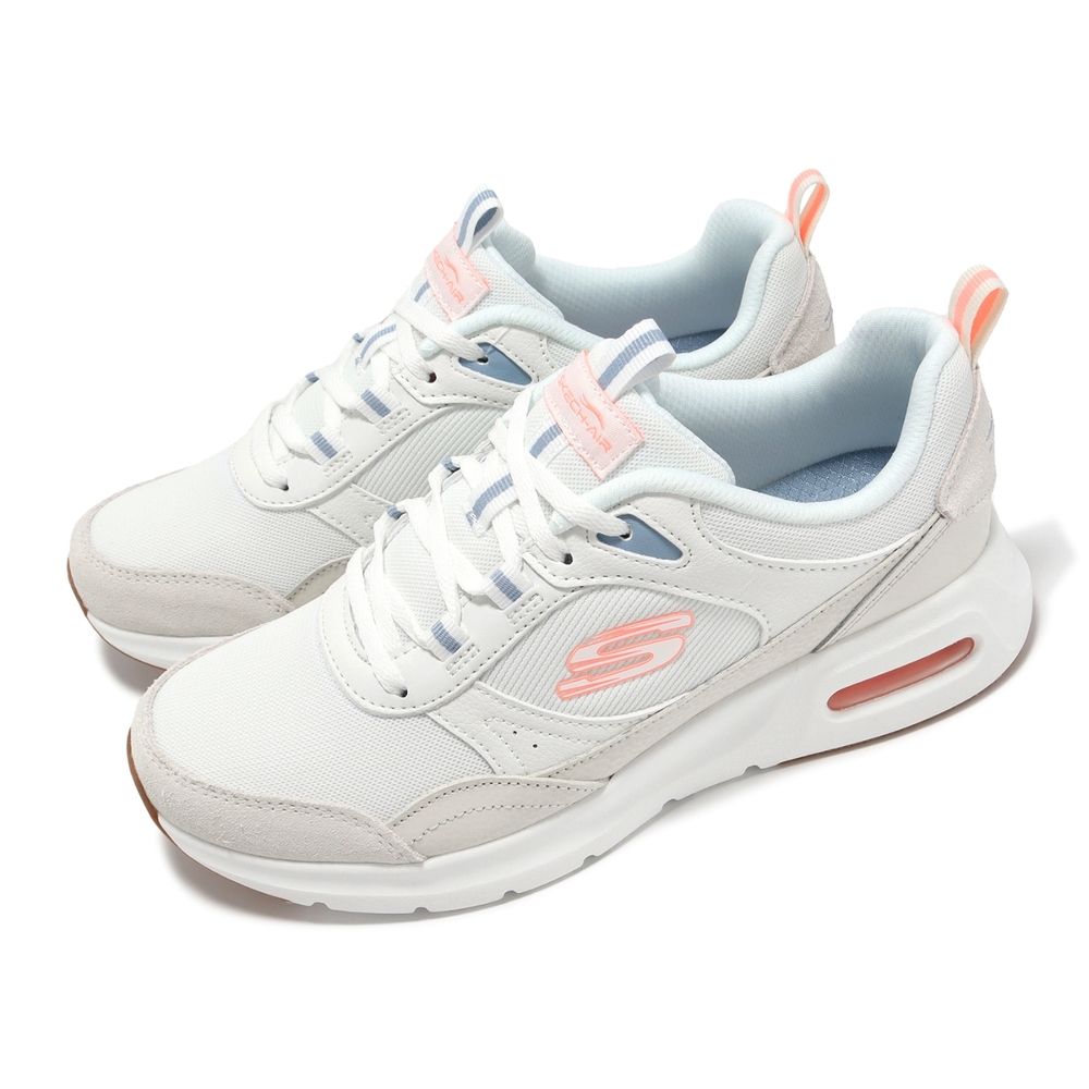 Skechers 休閒鞋 Skech-Air Court-Retro 女鞋 白 橘 避震 透氣 氣墊 運動鞋 150075OFWT