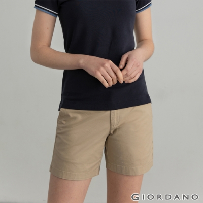 GIORDANO 女裝素色休閒卡其短褲 - 13 卡其