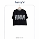 betty’s貝蒂思　 率性字母蕾絲落肩微短版五分袖T-shirt(共二色) product thumbnail 5
