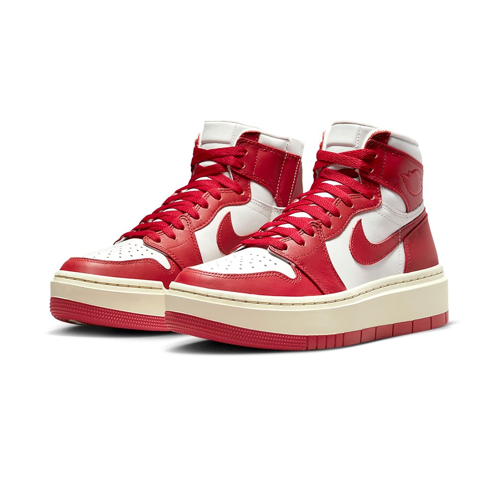 Nike W Air Jordan 1 Elevate High 女鞋白紅色AJ1 厚底休閒鞋DN3253