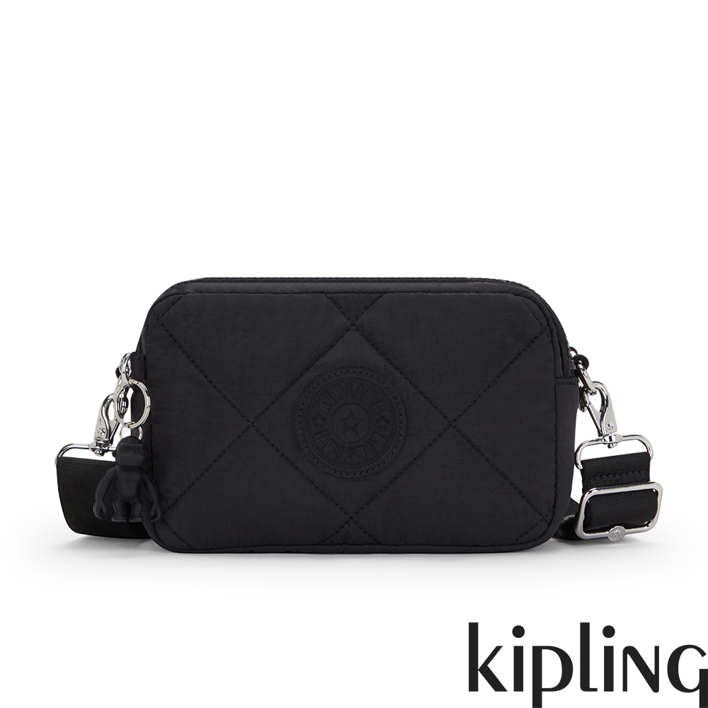 Kipling 菱格耀岩黑輕便長方形多袋斜背包-MILDA product image 1