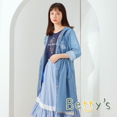 betty’s貝蒂思　連帽開扣牛仔長洋裝 (淺藍)