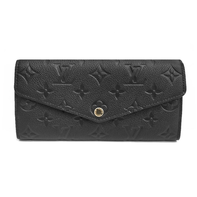 【Louis Vuitton 路易威登】M82257 經典SARAH系列Empreinte牛皮信封式長夾(黑色)