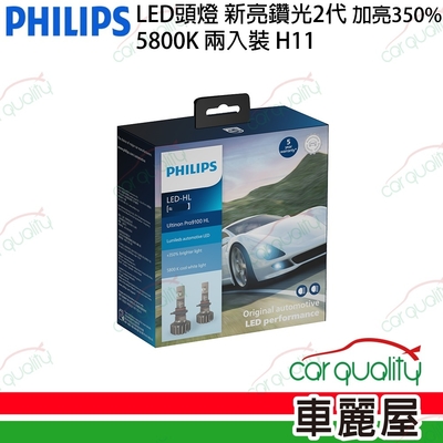 【PHILIPS飛利浦】LED頭燈 亮鑽光2代 5800K H11(車麗屋)