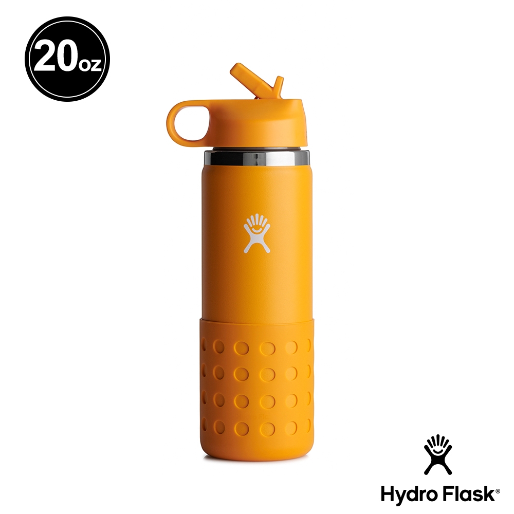 Hydro Flask 20oz/592ml 寬口吸管蓋保溫瓶 海星橘