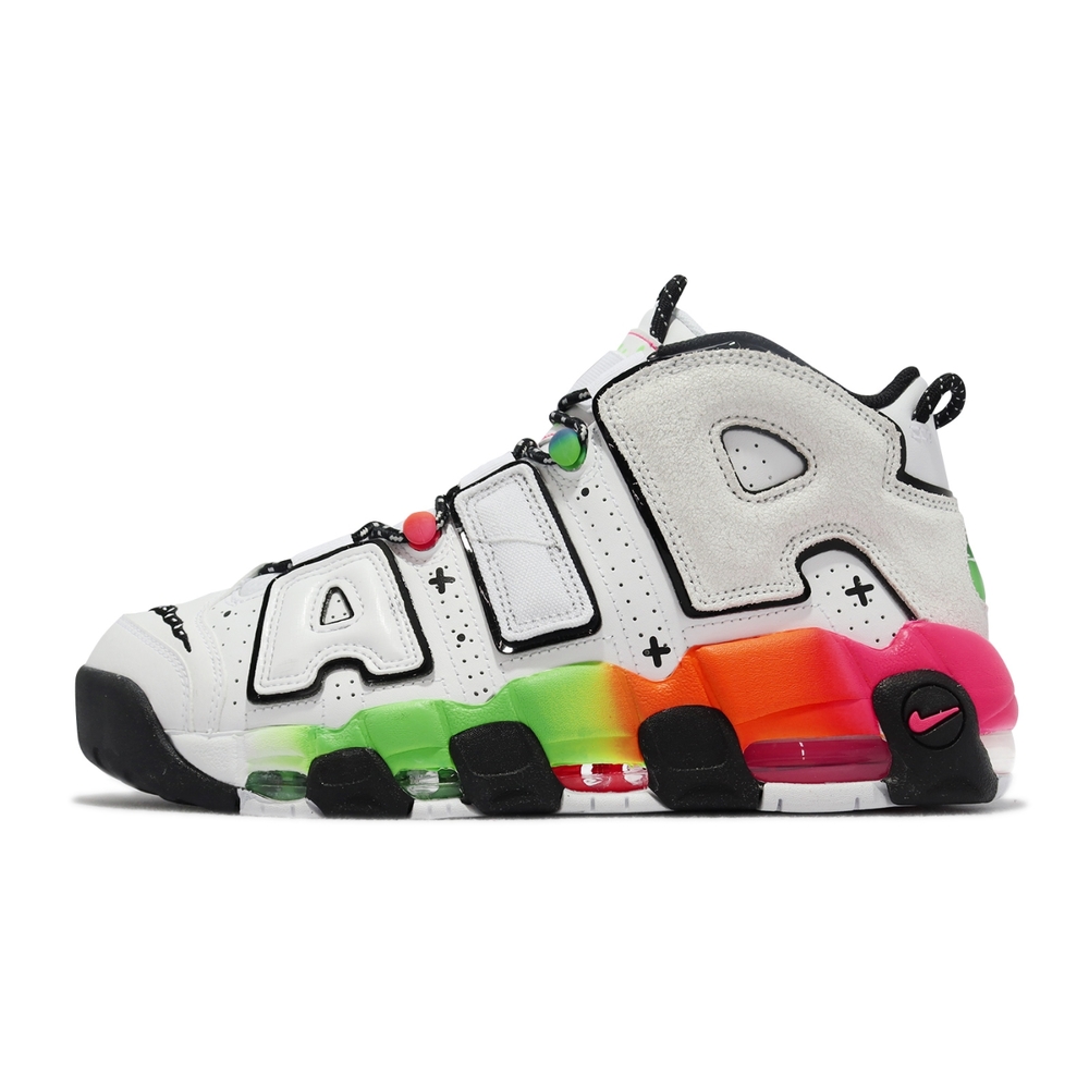 Nike 休閒鞋Air More Uptempo 96 男鞋白大AIR 塗鴉彩色復古籃球