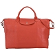 LONGCHAMP Le pliage Cuir 短把羊皮摺疊兩用水餃包(大/磚紅) product thumbnail 1