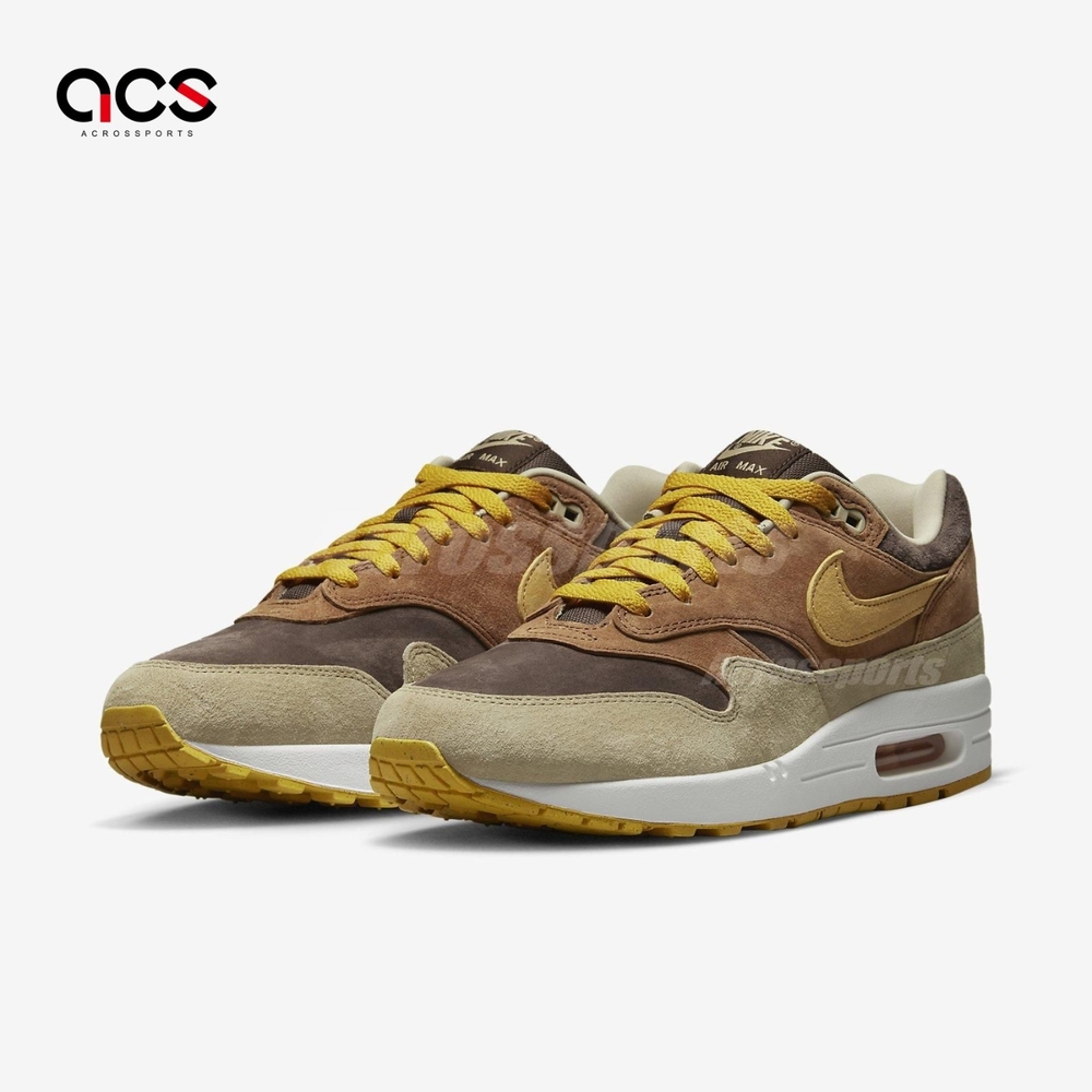 Nike 休閒鞋Air Max 1 PRM 男鞋女鞋Pecan 棕黃咖啡復古氣墊DZ0482-200