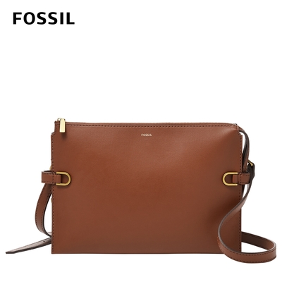 FOSSIL Kier 仙人掌純素皮革斜背包-咖啡色 ZB1697200